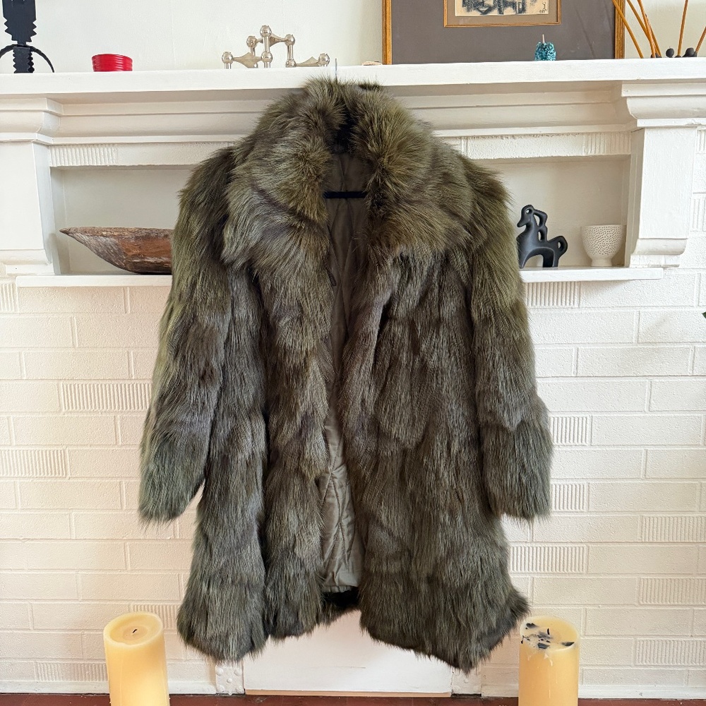 Beautiful Vintage Green Fur Coat